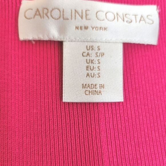 Caroline Constas V-neck Sheath Midi Dress Pink Size S - Picture 5 of 6
